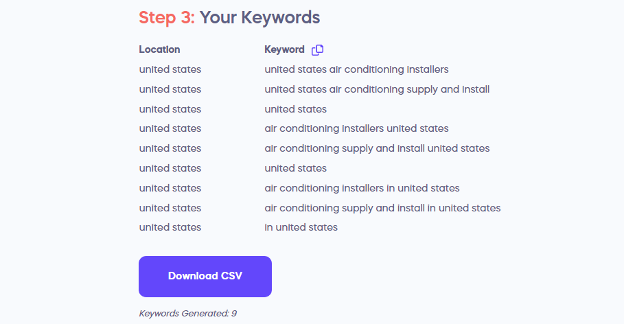 Bulk Keyword Generator